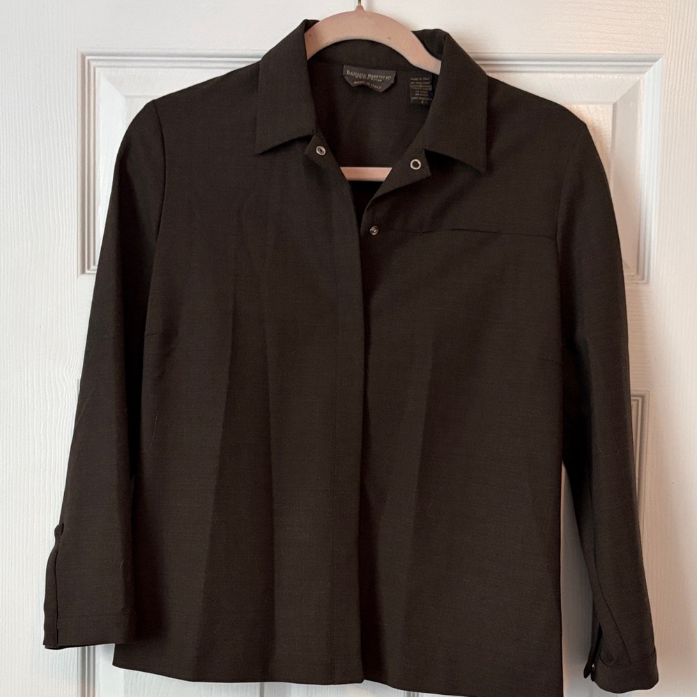 Banana Republic Italian Lightweight Wool Jacket dark brown small